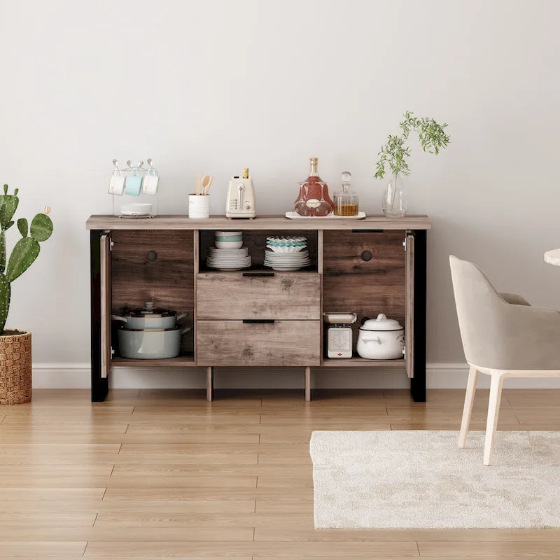 2-Door, 2-Drawer Storage Cabinet and TV Stand 21