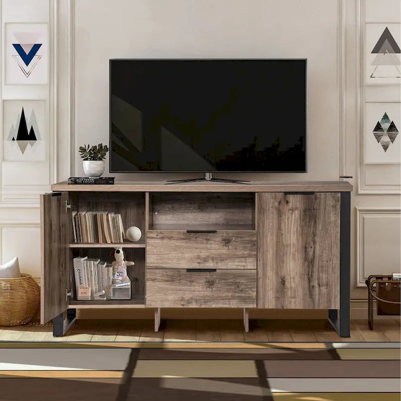 2-Door, 2-Drawer Storage Cabinet and TV Stand 23