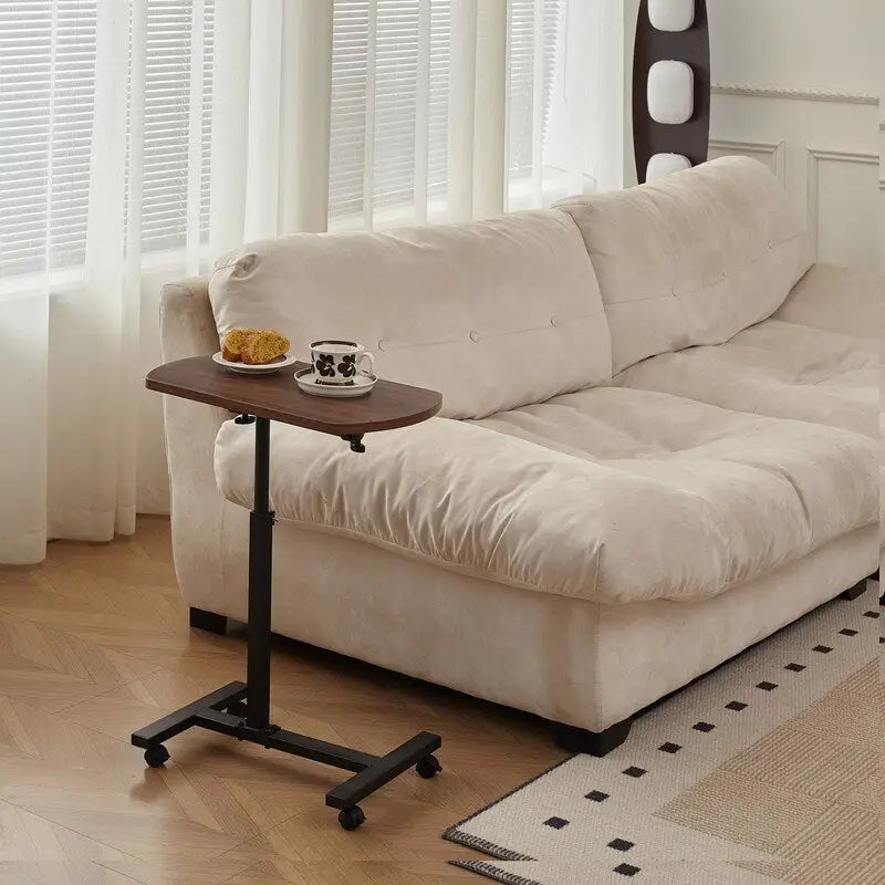 Mieres Adjustable C-Shaped End Table with Metal Frame - Mobile 360° Flip Swivel Couch Table 2
