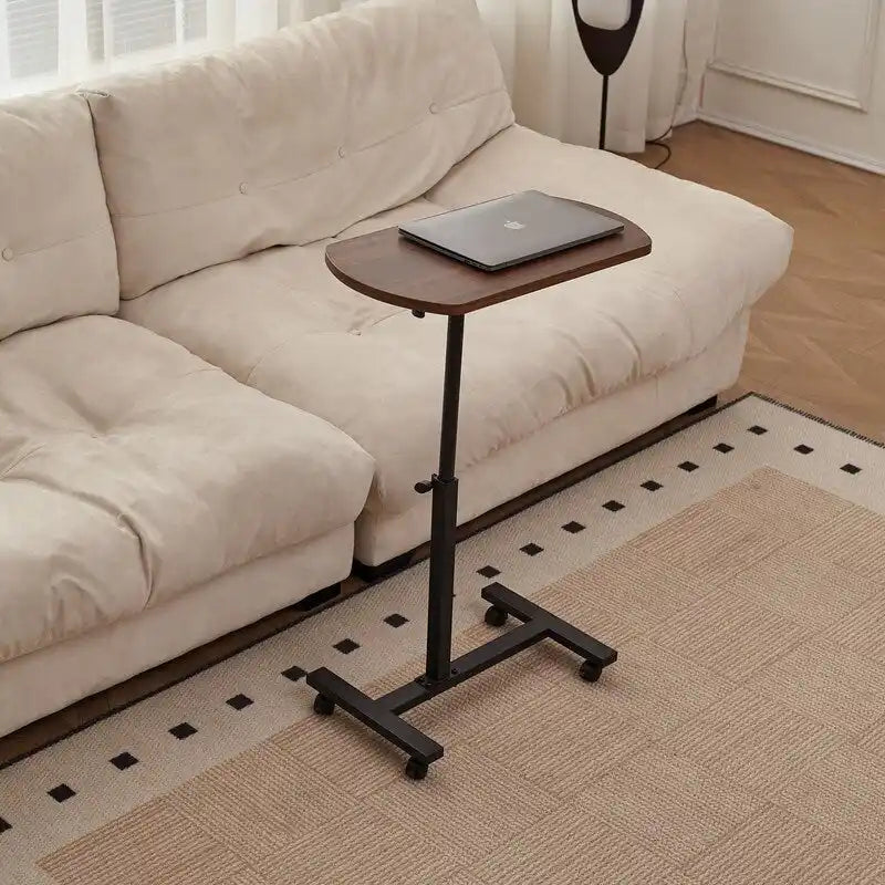 Mieres Adjustable C-Shaped End Table with Metal Frame - Mobile 360° Flip Swivel Couch Table 5