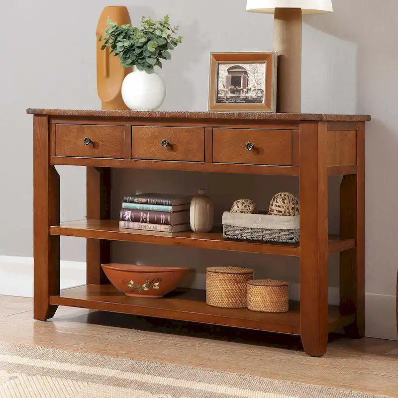 48-Inch Solid Pine Wood Console Table 1