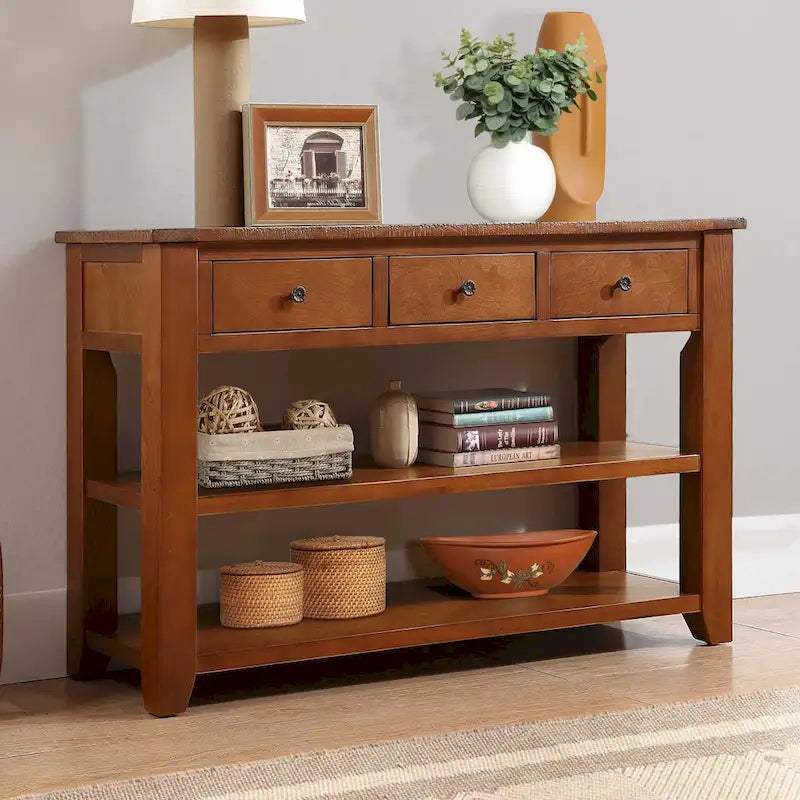 48-Inch Solid Pine Wood Console Table 2