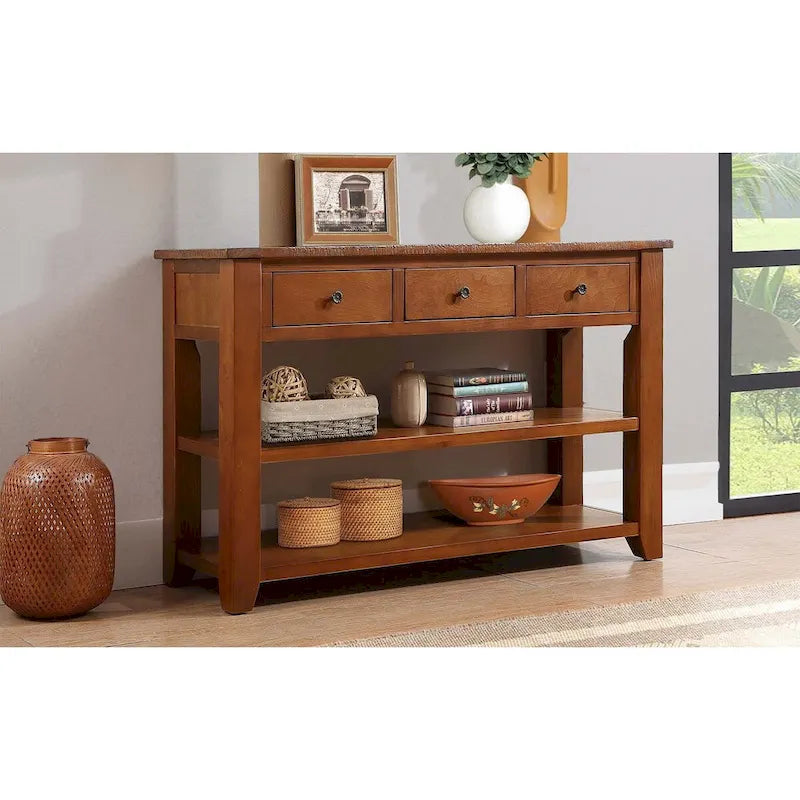 48-Inch Solid Pine Wood Console Table 3