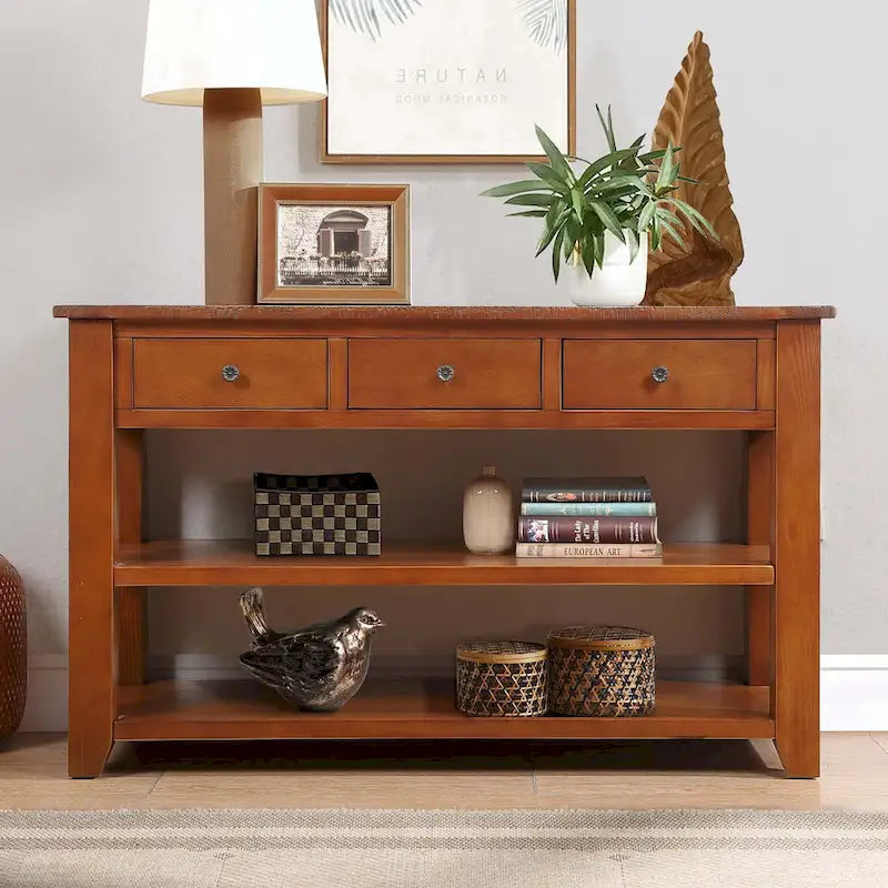 48-Inch Solid Pine Wood Console Table 4