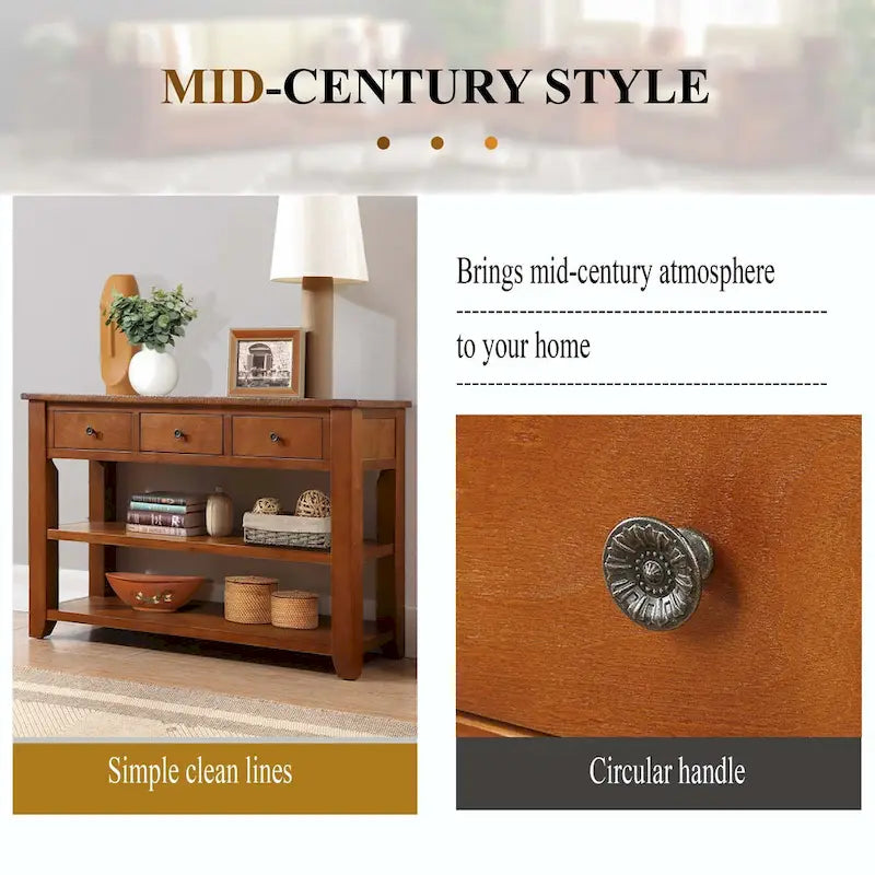 48-Inch Solid Pine Wood Console Table 6