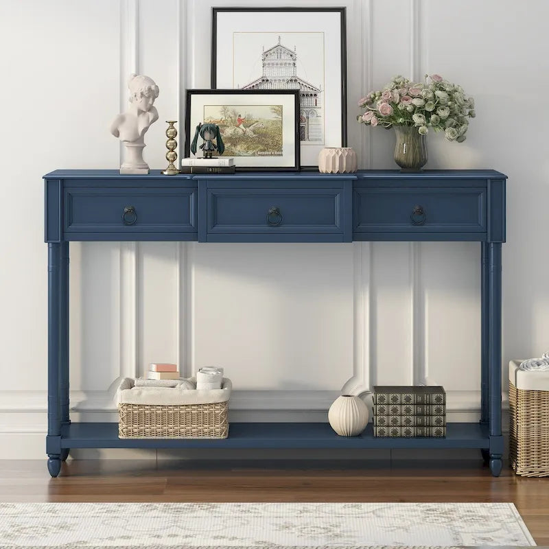 Entryway Console Table with Drawers and Extended Shelf 35