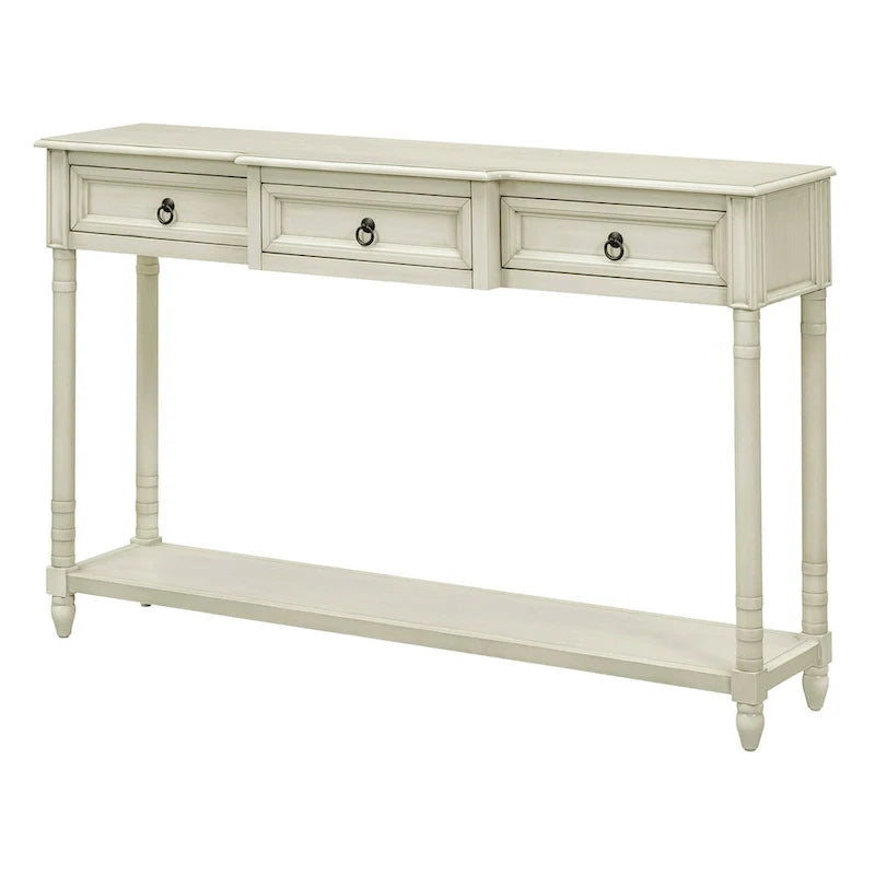 Entryway Console Table with Drawers and Extended Shelf 26