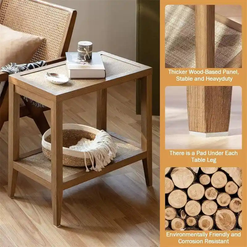 Set of 2 Living Room End Tables - Dimensions: 14D x 24W x 24H 3