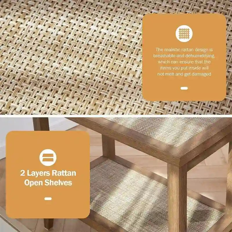 Set of 2 Living Room End Tables - Dimensions: 14D x 24W x 24H 4