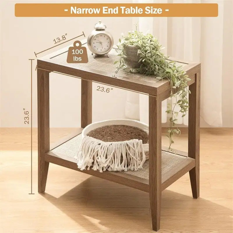 Set of 2 Living Room End Tables - Dimensions: 14D x 24W x 24H 5