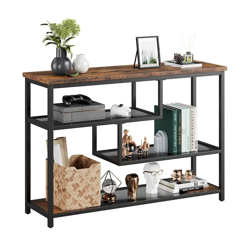 4-Tier Entryway Console Table with Glass Shelving 2