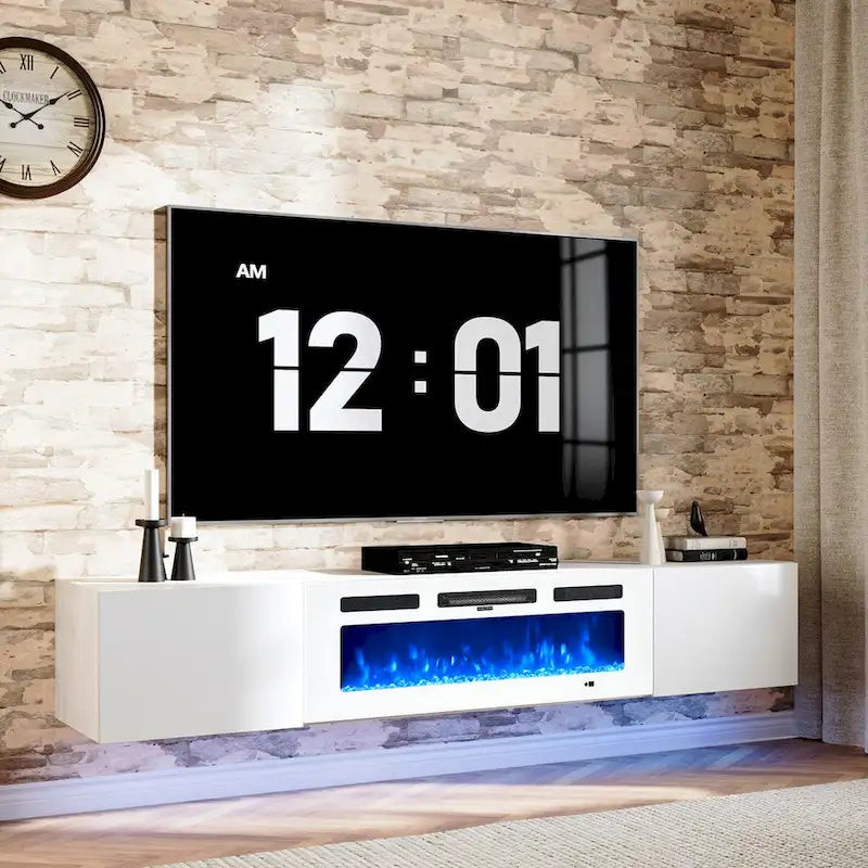 Wall-Mounted TV Stand with 36-Inch Electric Fireplace 1