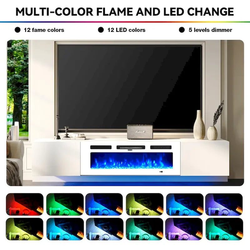 Wall-Mounted TV Stand with 36-Inch Electric Fireplace 4