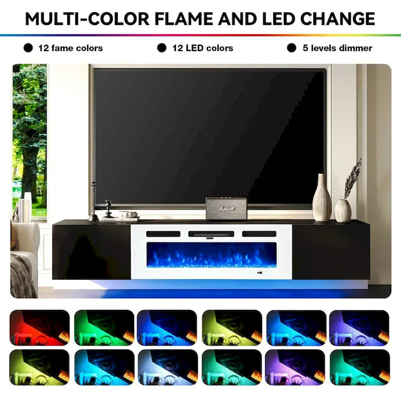 Wall-Mounted TV Stand with 36-Inch Electric Fireplace 9