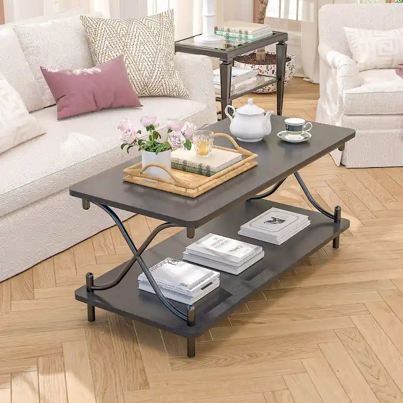 Javlergo Contemporary 3-Piece Living Room Coffee Table Set: Includes Wood Coffee Table and Two End Tables 4