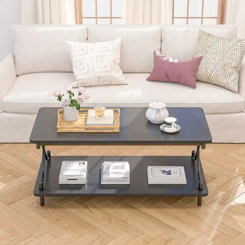 Javlergo Contemporary 3-Piece Living Room Coffee Table Set: Includes Wood Coffee Table and Two End Tables 5