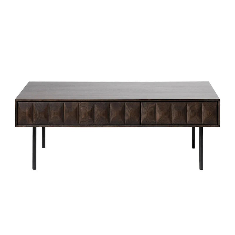 Rye Studio Contemporary 46-Inch Wide Espresso Oak Coffee Table with 2 Drawers - Dimensions: 28W x 46L x 16.5H 1