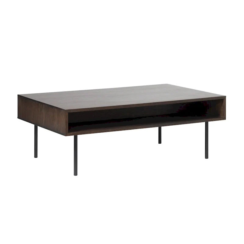 Rye Studio Contemporary 46-Inch Wide Espresso Oak Coffee Table with 2 Drawers - Dimensions: 28W x 46L x 16.5H 3