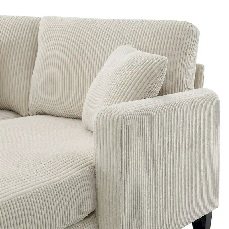 Contemporary L-Shaped Corduroy Sofa with Reversible Chaise from Harper & Bright Designs 15