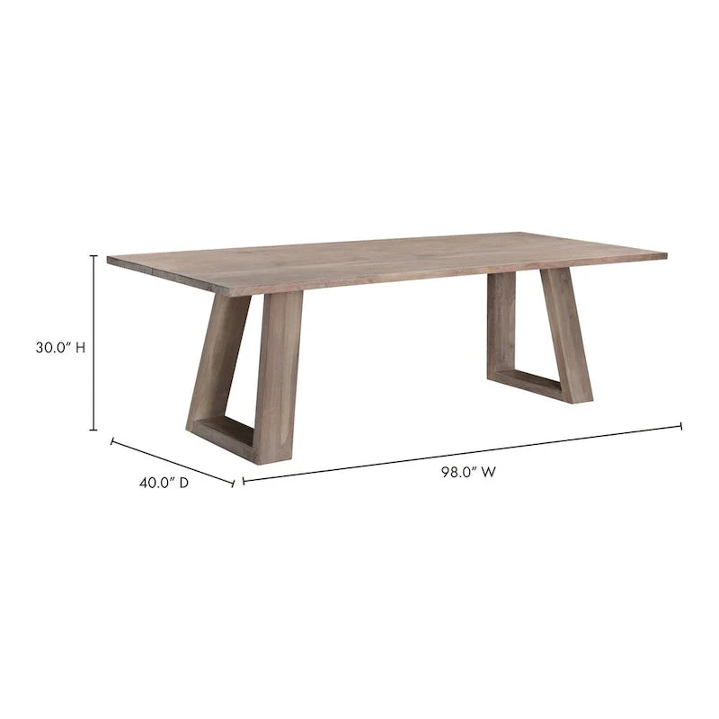 Aurelle Home Tina Contemporary Solid Acacia Wood Dining Table 4