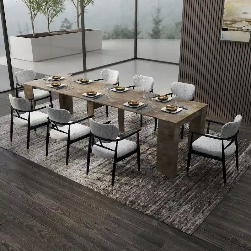 Versatile Extendable Rectangular Dining Console Table for 4 to 8 Guests 7
