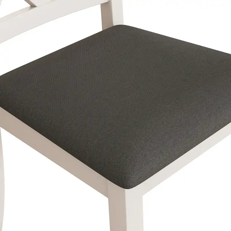 5-Piece Upholstered Chair Round Dining Table Set 7