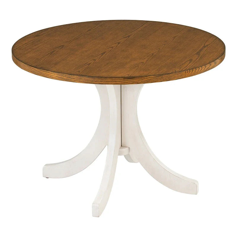 5-Piece Upholstered Chair Round Dining Table Set 11