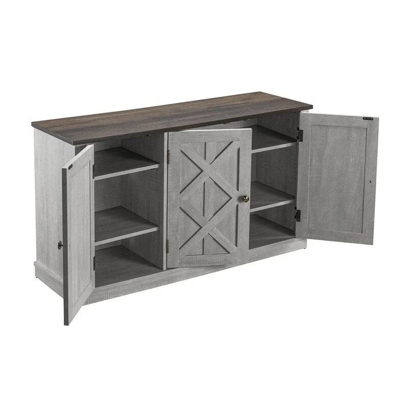 48-Inch Rustic Wood Buffet Cabinet with 3 Doors - Generous Storage Space 6