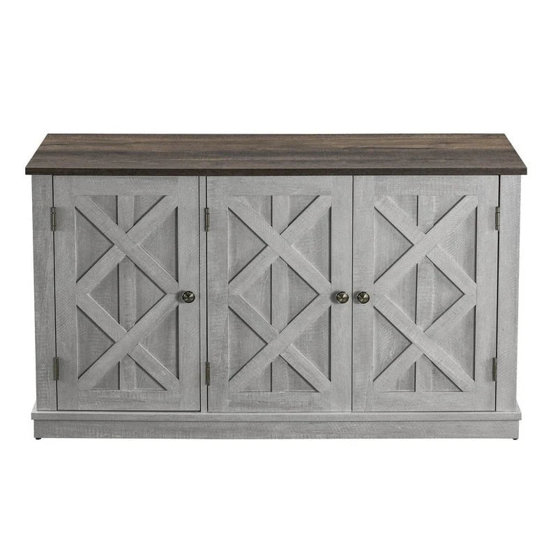 48-Inch Rustic Wood Buffet Cabinet with 3 Doors - Generous Storage Space 7