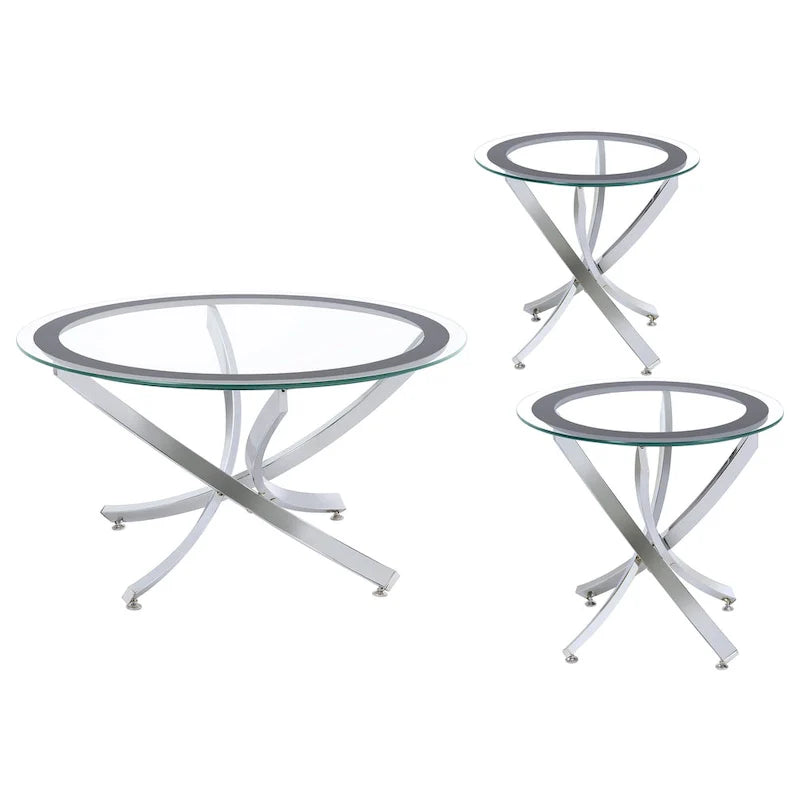 Brooke Round Glass-Top Coffee Table Collection 1