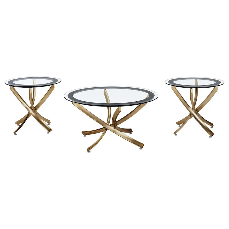 Brooke Round Glass-Top Coffee Table Collection 3