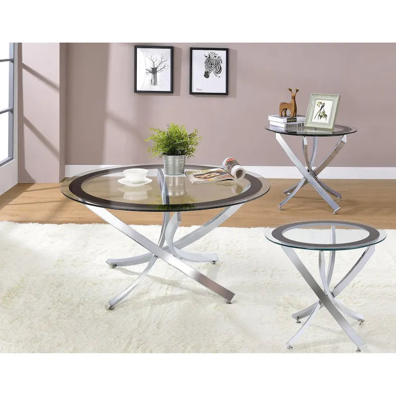 Brooke Round Glass-Top Coffee Table Collection 6