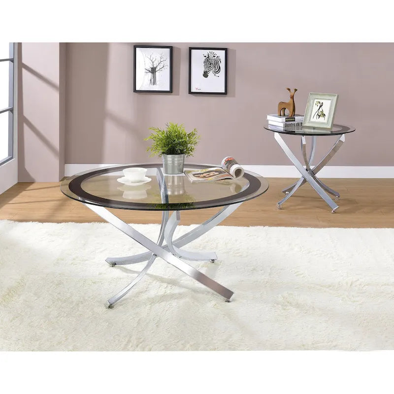 Brooke Round Glass-Top Coffee Table Collection 9