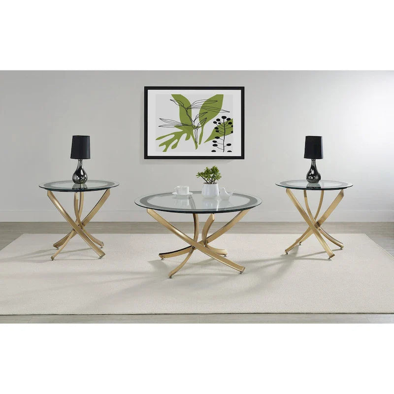 Brooke Round Glass-Top Coffee Table Collection 10