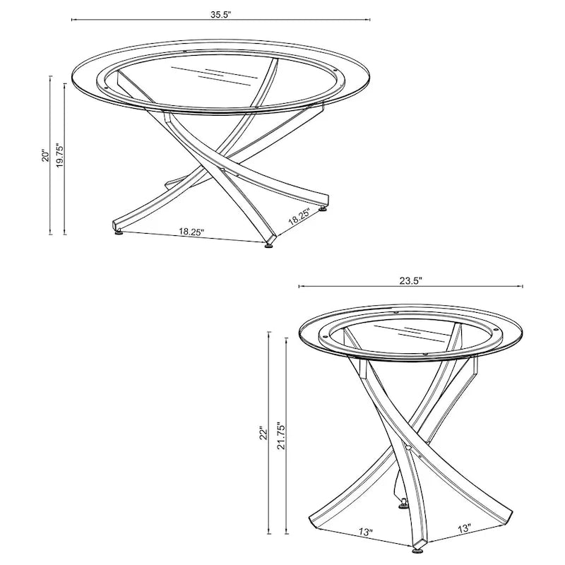 Brooke Round Glass-Top Coffee Table Collection 13