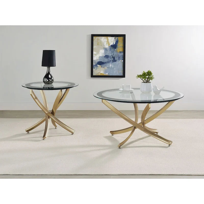 Brooke Round Glass-Top Coffee Table Collection 14