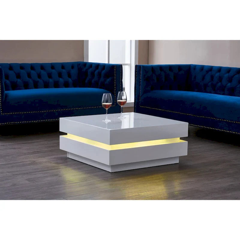 Artiva Contemporary Coffee Table with Remote-Controlled Multi-LED Lighting 1
