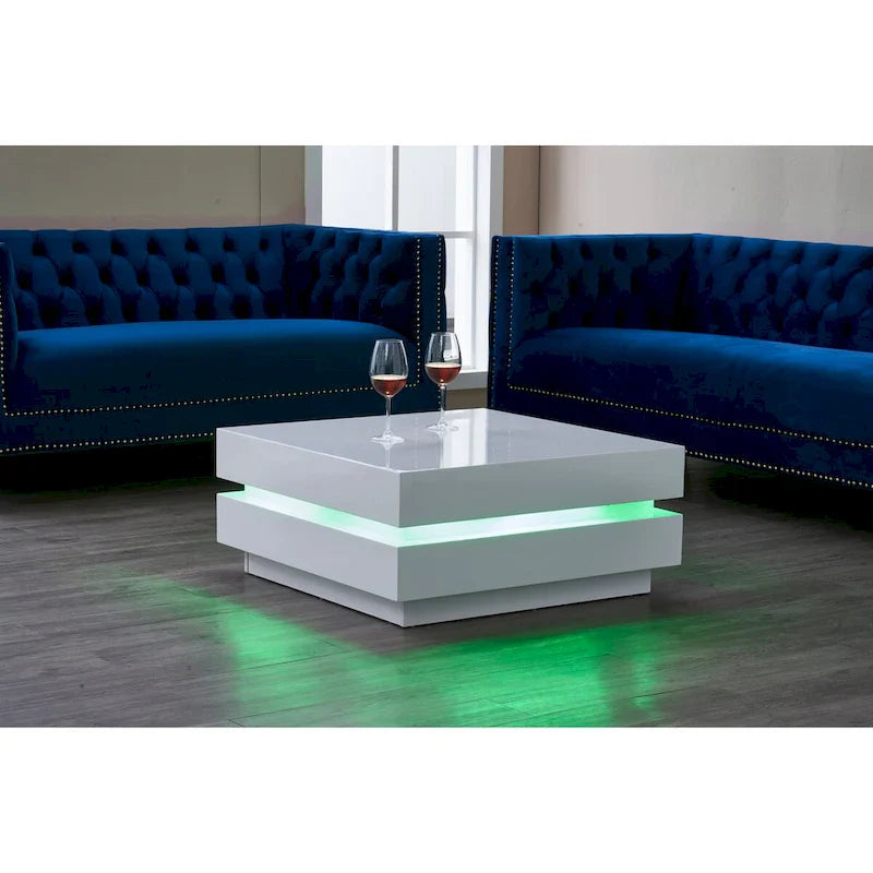 Artiva Contemporary Coffee Table with Remote-Controlled Multi-LED Lighting 2