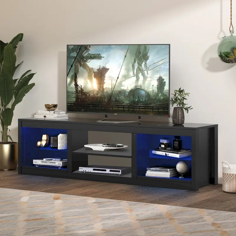 66-Inch Contemporary RGB LED TV Stand Console for TVs Up to 75 Inches 27