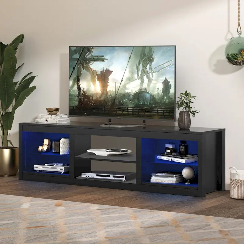 66-Inch Contemporary RGB LED TV Stand Console for TVs Up to 75 Inches 1
