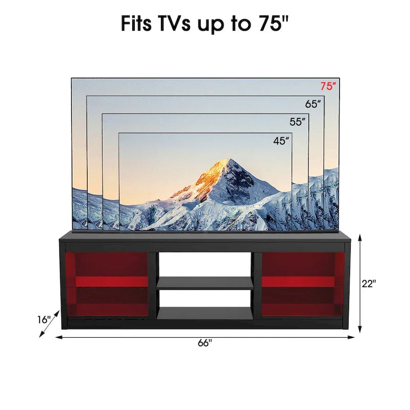 66-Inch Contemporary RGB LED TV Stand Console for TVs Up to 75 Inches 5