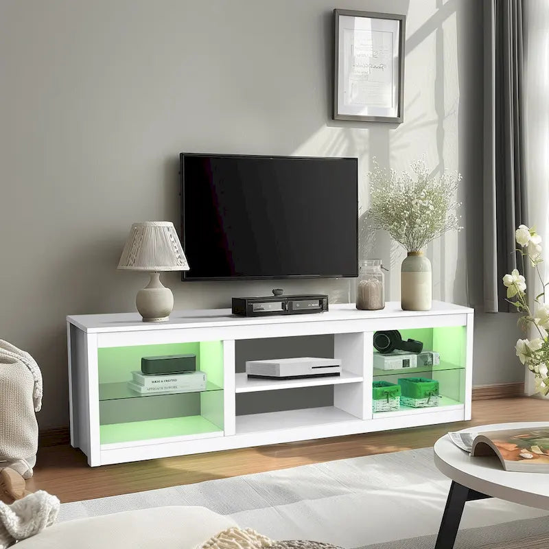 66-Inch Contemporary RGB LED TV Stand Console for TVs Up to 75 Inches 14