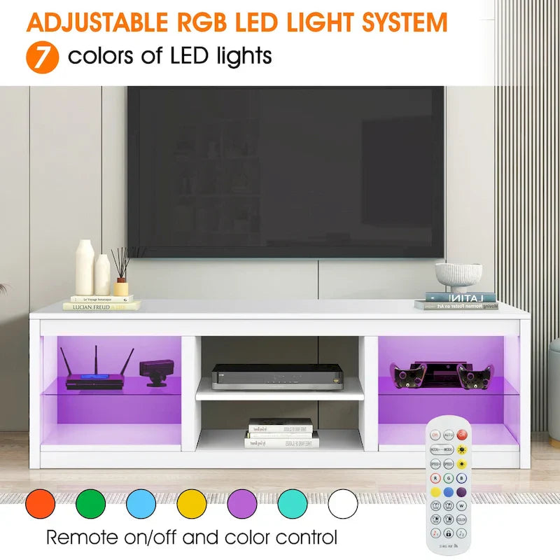 66-Inch Contemporary RGB LED TV Stand Console for TVs Up to 75 Inches 16