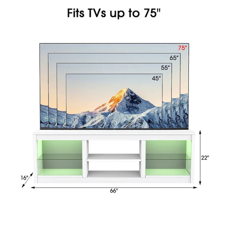 66-Inch Contemporary RGB LED TV Stand Console for TVs Up to 75 Inches 19