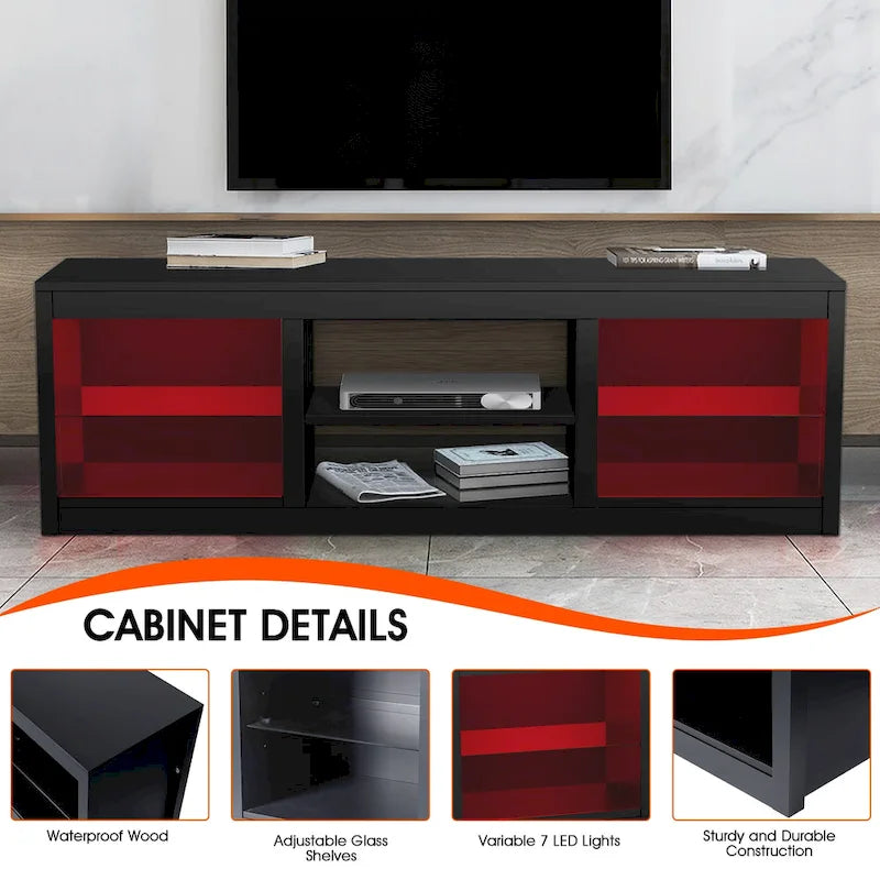 66-Inch Contemporary RGB LED TV Stand Console for TVs Up to 75 Inches 25