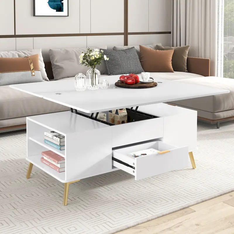 Versatile Lift-Top Coffee Table with Storage Drawers 2