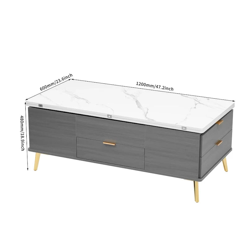 Versatile Lift-Top Coffee Table with Storage Drawers 5