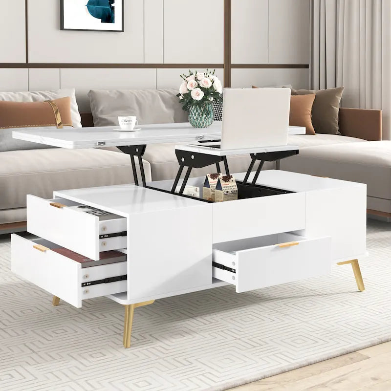 Versatile Lift-Top Coffee Table with Storage Drawers 6