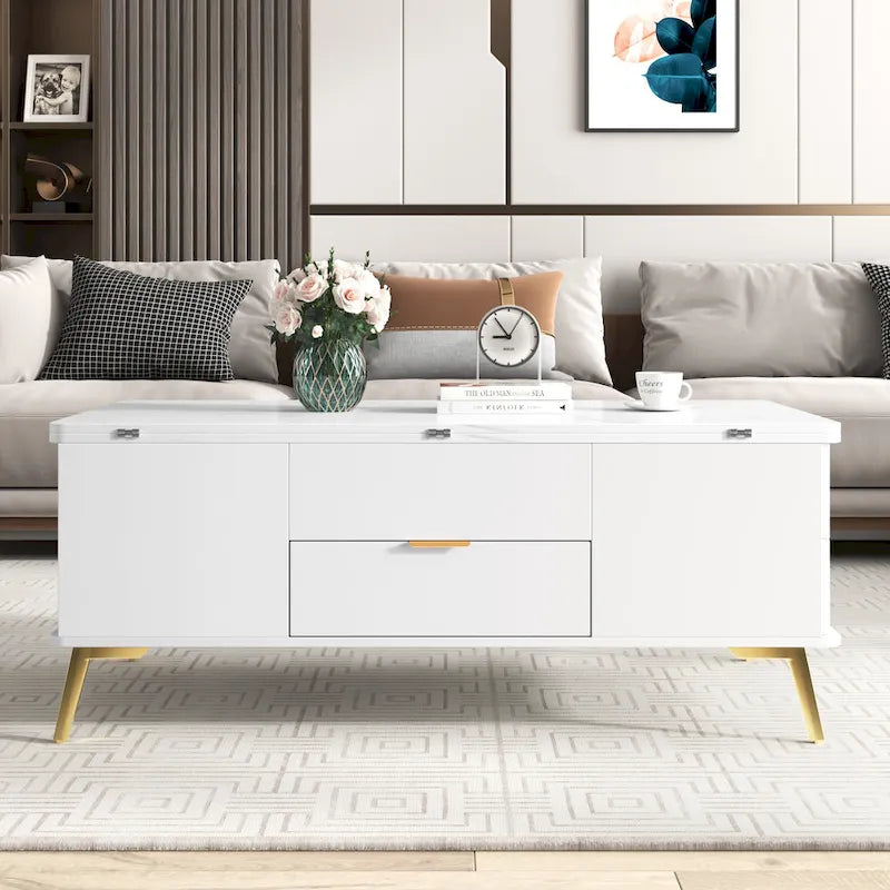 Versatile Lift-Top Coffee Table with Storage Drawers 7