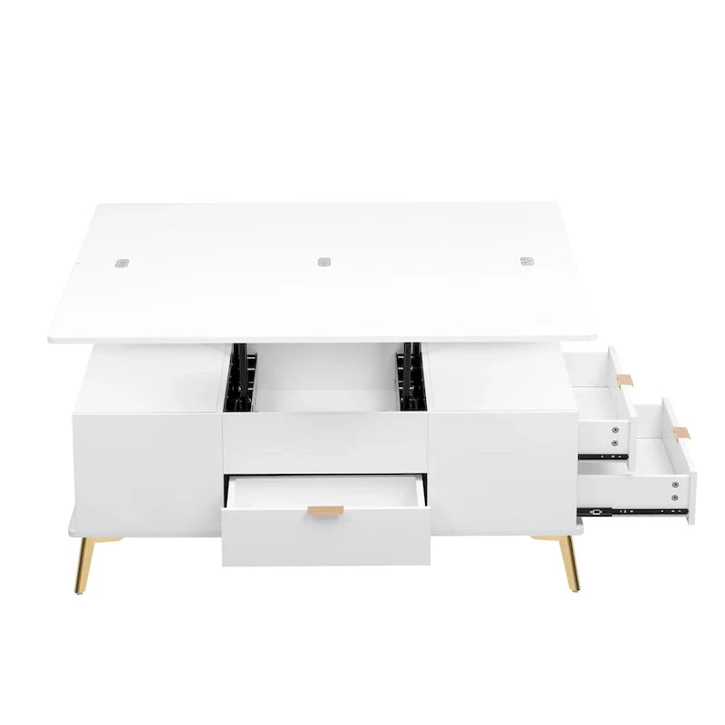Versatile Lift-Top Coffee Table with Storage Drawers 10